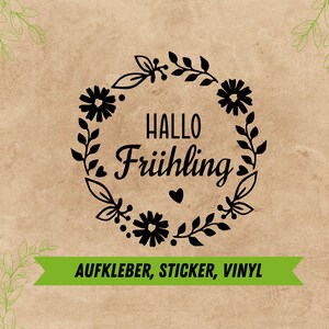 Aufkleber Hallo Frühling | Frühlingsdekoration | Glasaufkleber | Aufkleber Frühling | Glassticker | Aufkleber für glatten Oberflächen