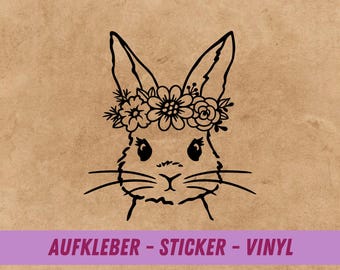 Aufkleber Hase | Osteraufkleber für Glas | Sticker Osterhase | Osterhasen Aufkleber | Osterdeko Aufkleber | Fensterdeko Ostern