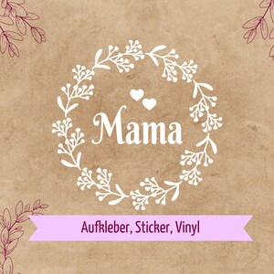 Aufkleber zum Muttertag für Vase, Blumentopf, Gießkanne, Windlicht, Laternen und mehr | Glassticker | Vinyl Aufkleber | RubOnSticker