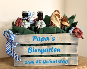 Aufkleber Biergarten mit personalisierten Namen | mit Wunschname | Geschenk Aufkleber Geburtstag Ruhestand | Männer Geschenk