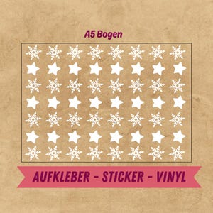 Aufkleber Sterne | Aufkleber Schneeflocken | Sticker Sterne | Sticker Schneeflocken | Vinylfolie | Fenstersticker | Glasaufkleber