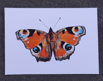 Peacock Butterfly Print 12.2 x 17 cm