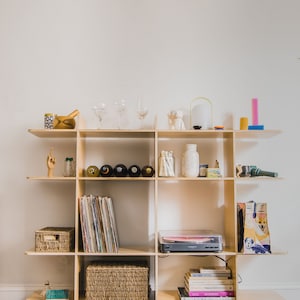 5x4 grid system shelving unit, flat pack.