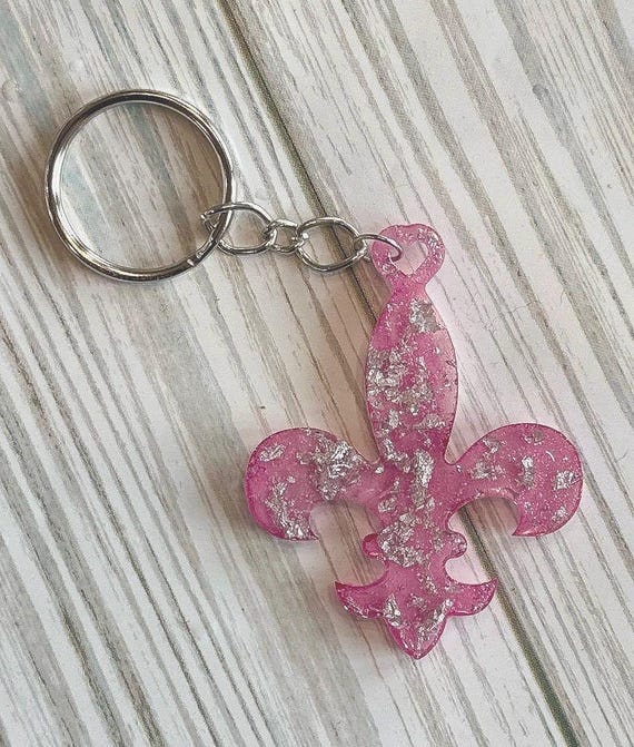 Fluer De Lis Southern Style Girlie Resin Keychains Great for Gifts
