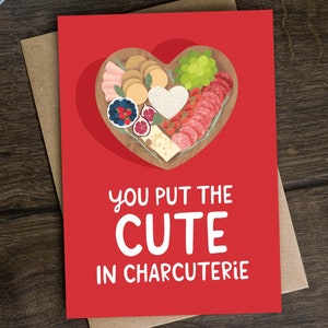 Charcuterie Valentine's Day Card for Grazing Board Lover, Food Fan, Boyfriend, for Husband, Girlfriend, Wife, Cute, Cheese, Anniversary