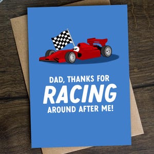 Lustige Rennauto-Vatertagskarte für Papa, Daddy, Vater, Pa, Personal Taxi, Uber, Chauffeur, Formel 1 - Danke, dass Du nach mir gefahren bist!