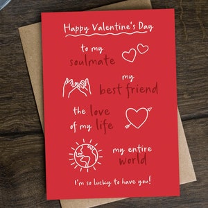 Sentimentale Valentinstagskarte Soulmate, Liebe meines Lebens, Welt, Bester Freund, alles, Ehemann, Freund, Frau, Freundin, romantisch