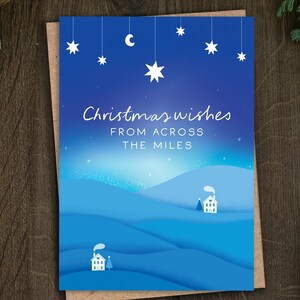 Across the Miles Christmas Card for Family Living Abroad, Scandi Paper Cut, Xmas Card for Daughter, Son, Friend, Long Distance Relative
