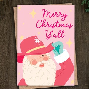 Cowboy Santa Weihnachtskarte für Sie, süße Weihnachtskarte für Freund, Bestie, Wichteln, Tochter, Cowboy Kern, Western, frohe Weihnachten