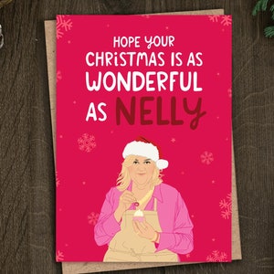 Lustige Nelly Weihnachtskarte für Sie, Freundin, Mutter, Schwester, Tochter, Kuchenliebhaber, GBBO Kandidat, Bäcker, Backen, Humor, Weihnachtskarte