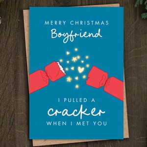 Lustige Weihnachtskarte für Freund, Liebe meines Lebens, die ich liebe, Seelenverwandte, Weihnachtskarte für Partner, andere Hälfte, Humor, süß, gezogen ein Cracker