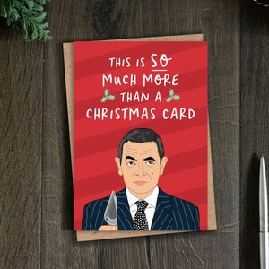 Lustige Weihnachtskarte für Sie, Liebe tatsächlich, Weihnachtskarte für beste Freundin, Mutter, Schwester, Tochter, Film, Film, Humor, Rowan Atkinson, British