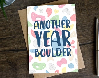 Funny Bouldering Birthday Card for Him, Boyfriend, Friend, Husband, Brother, Uncle, Dad, Rock Climbing, Another Year Boulder