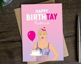 Personalised Taylor Birthday Card for Best Friend, Eras Music Tour Bday Card for Girlfriend, Sister, Daughter, Niece, Granddaughter, Swifty