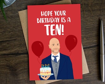 Funny Birthday Card for Him | Football Bday Card, Manchester, Boyfriend, Dad, Husband, Brother, Son, Friend, Soccer, Sport, Manager
