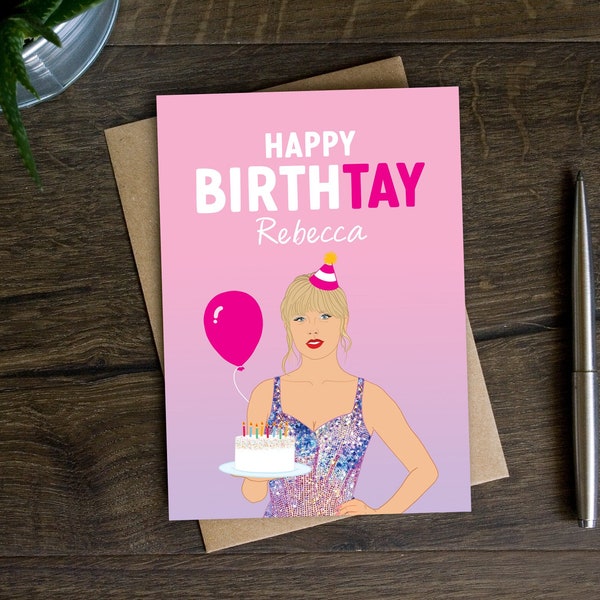 Personalised Taylor Birthday Card for Best Friend, Eras Music Tour Bday Card for Girlfriend, Sister, Daughter, Niece, Granddaughter, Swifty