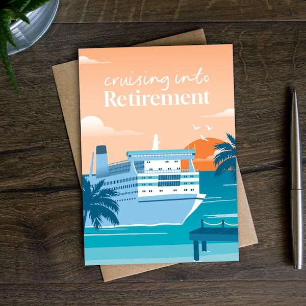 Funny Retirement Card for Her, Him, Friend, Mum, Dad, Grandma, Grandad, Work Colleague, Leaving, Sailing, Boat, Cruise, Retire, Pension,