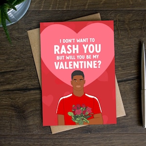 Lustige Rashford Valentinstag Karte für Freund, Mann, Freundin, Frau, Manchester, Football, Fußball, Stürmer, Spieler