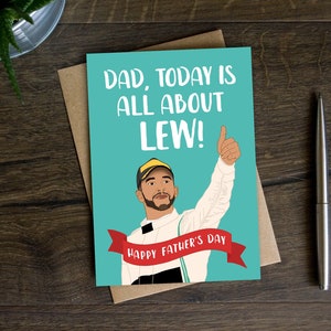 Lustige F1 Vatertagskarte für Papa, Rennwagenkarte für Papa, Karte für Ihn, Papa, Ehemann, von Sohn, Racing, Mihamilton, Grandprix, Formel 1