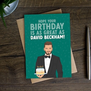 Lustige David Beckham Geburtstagskarte für Ihn, Fußball Bday Karte für Freund, Sie, Schwester, Bruder, Mum, Miami, Madrid, Paris, Galaxy, Fußball