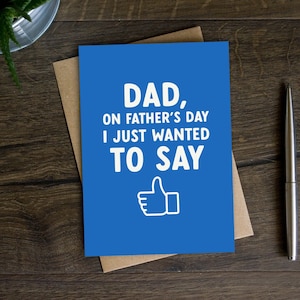Lustige Daumen hoch Vatertagskarte für Papa, Daddy, Stiefvater, Facebook Like, Messenger, No Emotion, Mann mit wenigen Worten, Prost, Papas Tastatur