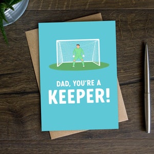 Lustige Fußball-Vatertagskarte für Papa, du bist ein Torhüter, Torhüter, Torhüter, Fußball, Footie-Team, Stiefvater, Daddy, Stadt, vereint, Manchester