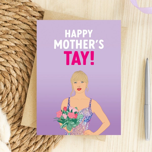 Funny Mother's Day Card for Swifty, Pop Music Lover, Country, Eras Tour, Mum, Mummy, Mom, Mommy, Gig Tickets, Concert, Happy Mother's Tay!