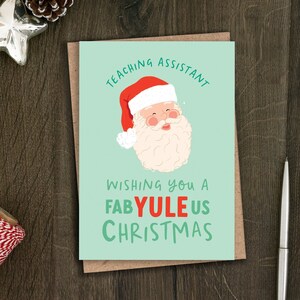 Personalisierte Lehrbegleiter Weihnachtskarte, lustige TA-Weihnachtskarte, Dankeskarte von Sohn, Tochter, Kindergarten, Spielgruppe, Schule, Helfer