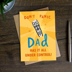 Grappige TV Remote Vaderdagkaart voor papa, papa, stiefvader, televisieafstandsbediening, Sky Sports, BT Sports, voetbal, zepen, Couch Potato