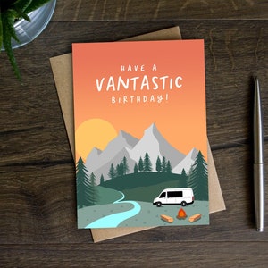 Funny Van Life Birthday Card for Him, Vantastic Birthday Card for Her, Van Conversion, Transporter, Camping, Adventure, Explore, Outdoors