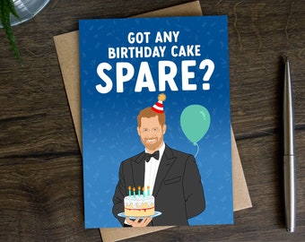 Funny Prince Harry Birthday Card for Him, Royal Family Bday Card for Her, Meghan, William, Brother, Dad, Mum, Sussex, Friend, Son, Sister