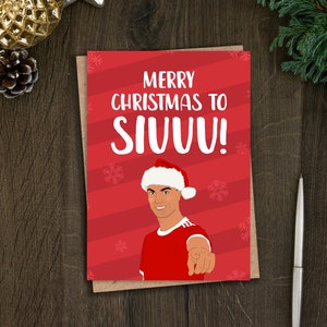 Lustige Ronaldo Weihnachtskarte für Ihn, Fußball Weihnachtskarte für Freund, Bruder, Sohn, Papa, Ehemann, Freund, Siuuu, Fußball, Fußballer, Saudi