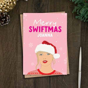Personalisierte Swifty-Weihnachtskarte für Sie, Musik-Weihnachtskarte für beste Freundin, Schwester, Tochter, Nichte, Wichteln, Taylor, Happy Swiftmas