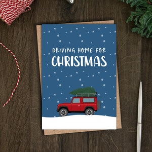 Defender Weihnachtskarte für Ihn, Weihnachtskarte für Papa, Bruder, Sohn, Ehemann, Freund, Land, 4x4, Off Roading, Bauer, Landwirtschaft, Vintage