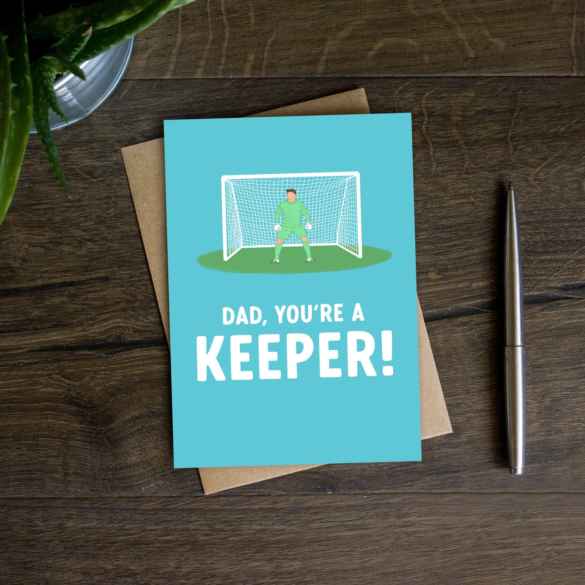 Lustige Fußball-Vatertagskarte – 'Happy VAR Father's Day', 20,5x13,5 Cm, Mit Umschlag – Für Papa, Stiefvater, Fußballfan