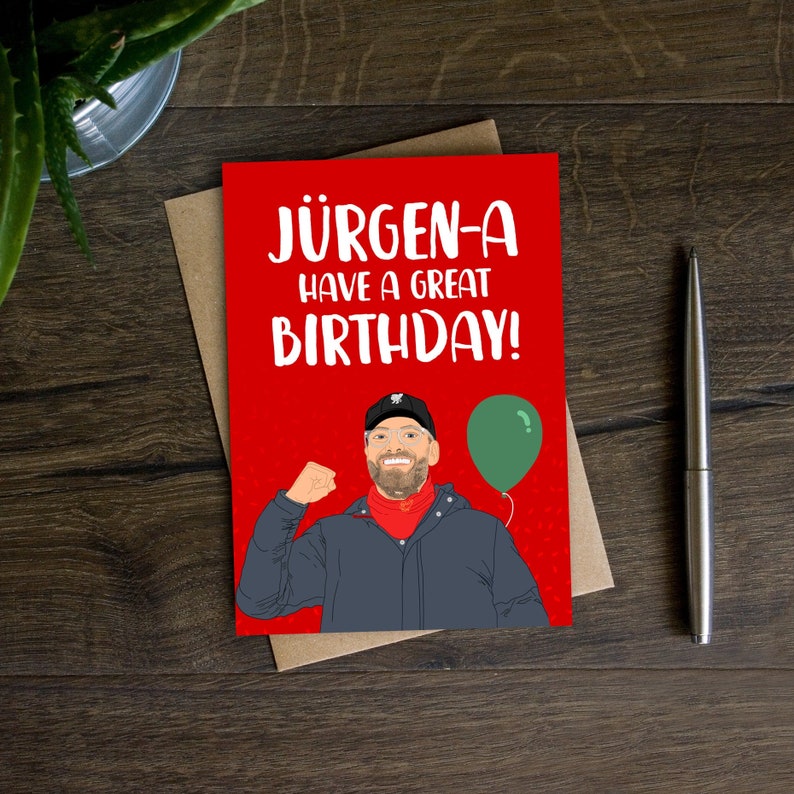 Funny Jurgen Klopp Birthday Card For Him, Football Birthday Card, Friend, Brother, Boyfriend, Dad, Son, Liverpool, Soccer, Manager, Sport image 1