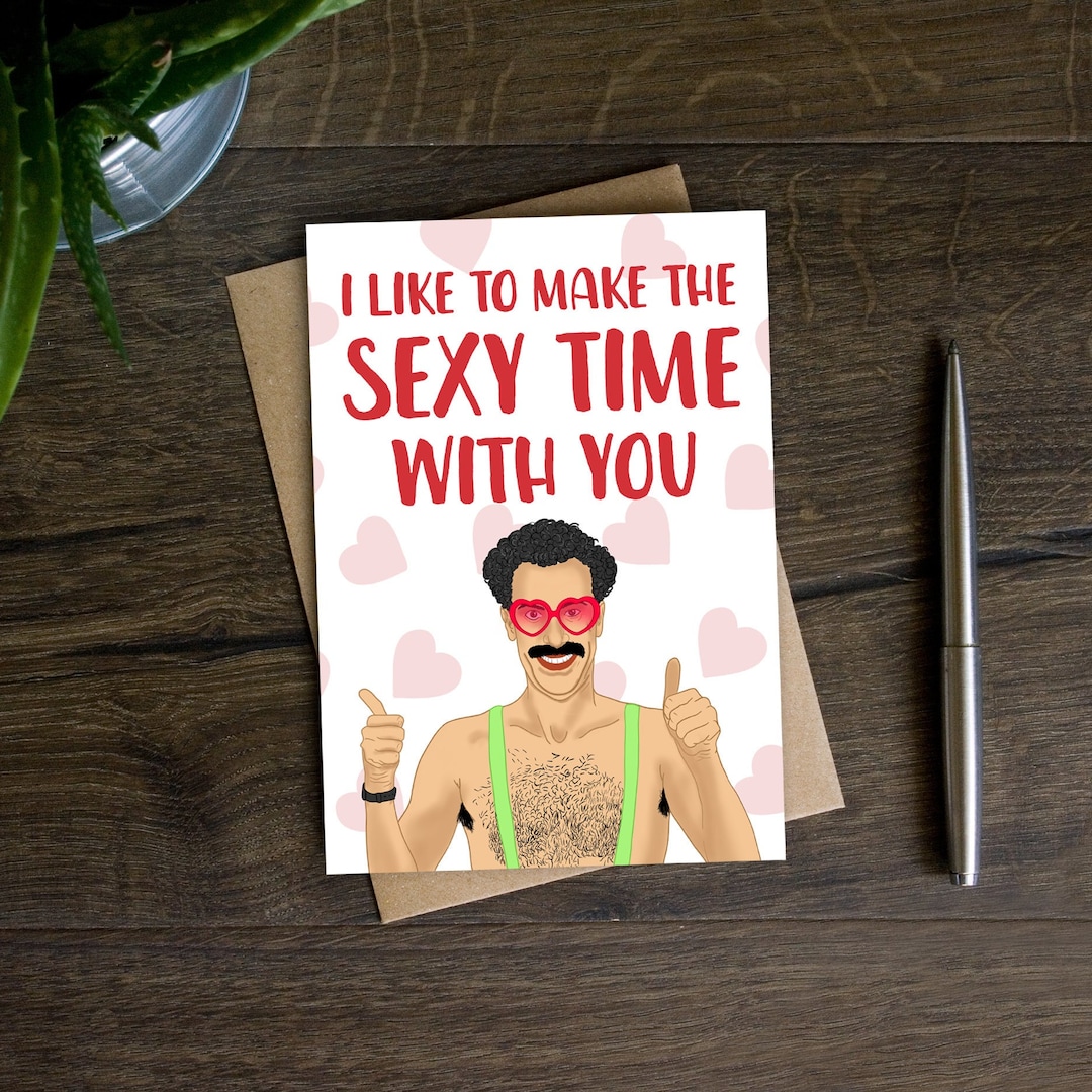 Funny Borat Valentines Card for Him, Rude Anniversary Card for