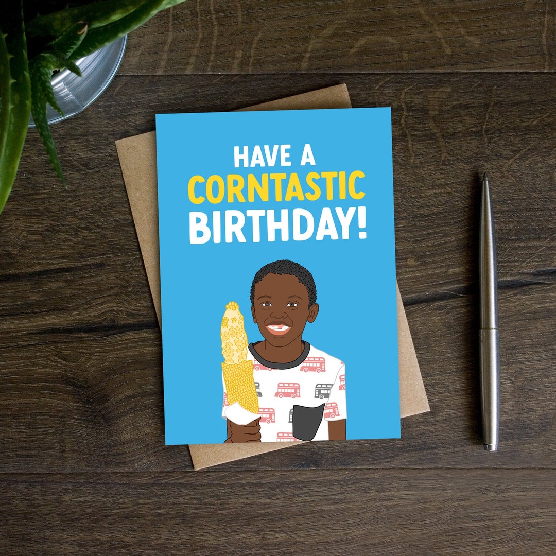Funny Corn Kid Birthday Card for Her, Him, Tik Tok Meme, Trending