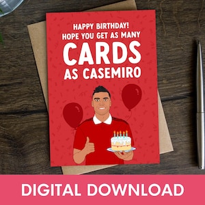 Cartão de aniversário engraçado Casemiro - DOWNLOAD DIGITAL