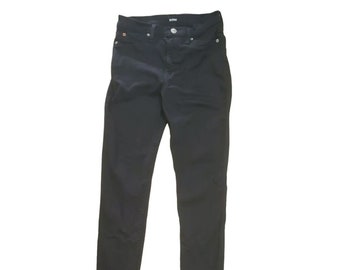 Hudson Los Angeles Women's Black Super Skinny Distressed Denim Jeans Size 29