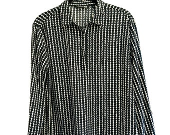 Marimekko X Uniqlo Collab Women's Black Ivory Mod Dot Print Size XS Collared