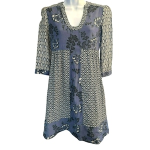 Boden Women&#39;s Blue Floral Mollie Tea Dress Size 2R Flower A-Line