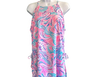 Lilly Pulitzer Women's Pink Prosecco Pearl Romper Size 8 Don't Be Jelly Engineered EUC