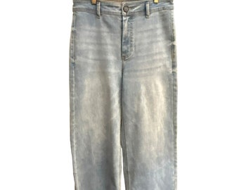 Oat New York Women's Light Wash High Waisted Wide Leg Jeans Size 8