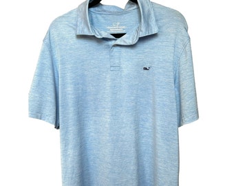Vineyard Vines Men's Blue Performance Polo Size Large Golf Shirt Athletic Wear Summer