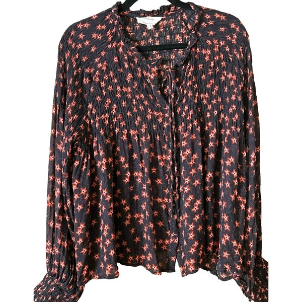 Temperley London X Anthropologie Women's Star Tie Front Blouse Size 10 Collaboration