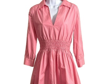 Zara minivestido rosa de manga larga para mujer talla pequeña manga larga con cuello Barbie Core NWOT