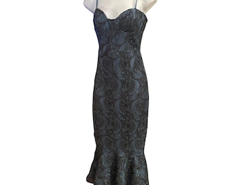 fashion nova blue lace dress Blue Drop Waist Strapless Bow Midi Dress main image 1