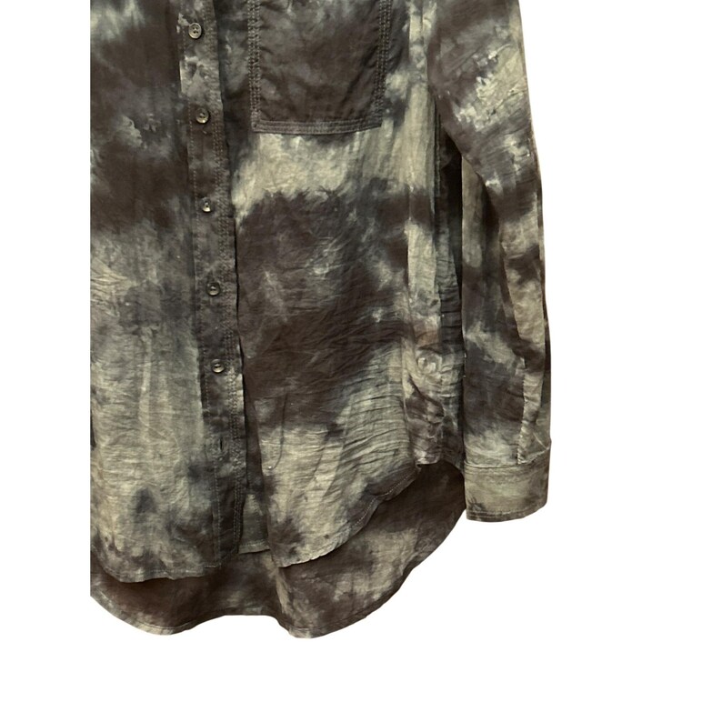 Pilcro Anthropologie Damtröja med batikmönster, knappar, liten, lätt, casual bild 2