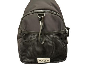 Wilo the Label Black Mini Backpack Adjustable Strap Mesh  display picture 1